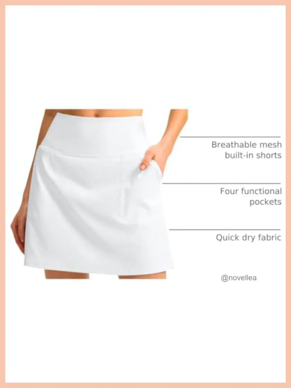 Golf Skort Women High Waisted Stretchy 4 Pockets Athletic Tennis Skirt with